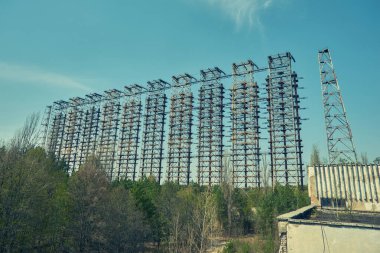 Pripyat, Çernobil 'deki Telekomünikasyon Radyo Merkezi. Arc veya Duga olarak da bilinir. Rus ağaçkakanı olarak da bilinir. 