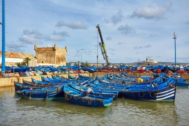 Sqala du Port, Essaouira balıkçılık limanında bir savunma kulesi.,