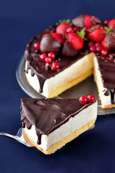 Slice Chocolate Cake — Stock Photo, Image