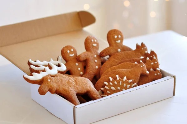 Animal Shaped Gingerbread Cookie Christmas — Stock Photo, Image