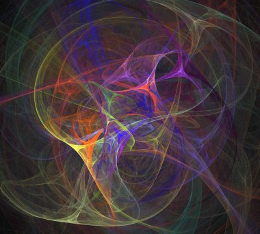 Siyah Renk Üzerine Bir Dijital Fraktal Resmi