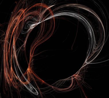 Siyah Renk Üzerine Bir Dijital Fraktal Resmi