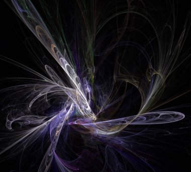 Siyah Renk Üzerine Bir Dijital Fraktal Resmi