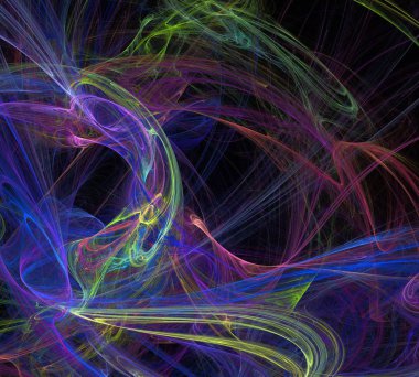 Siyah Renk Üzerine Bir Dijital Fraktal Resmi