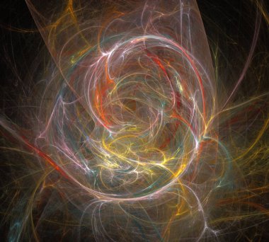 Siyah Renk Üzerine Bir Dijital Fraktal Resmi