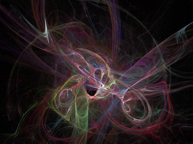 Siyah Renk Üzerine Bir Dijital Fraktal Resmi