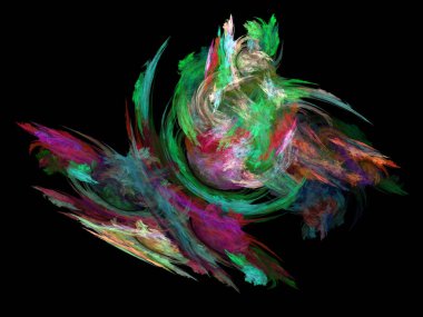 Siyah Renk Üzerine Bir Dijital Fraktal Resmi