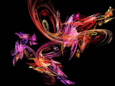 Siyah Renk Üzerine Bir Dijital Fraktal Resmi