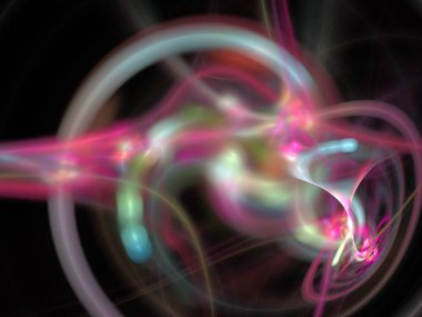 Siyah Renk Üzerine Bir Dijital Fraktal Resmi