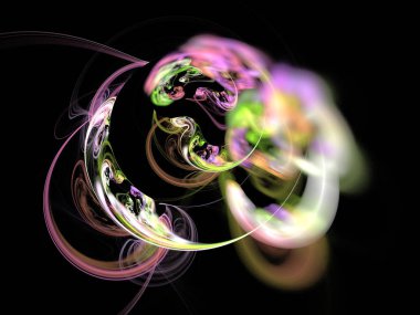 Siyah Renk Üzerine Bir Dijital Fraktal Resmi