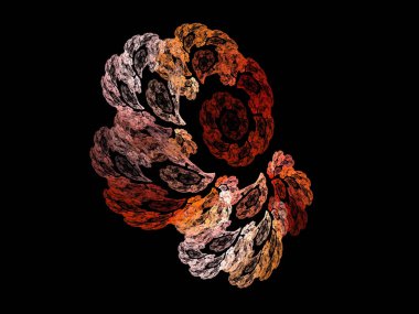 Siyah Renk Üzerine Bir Dijital Fraktal Resmi