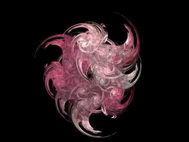 Siyah Renk Üzerine Bir Dijital Fraktal Resmi