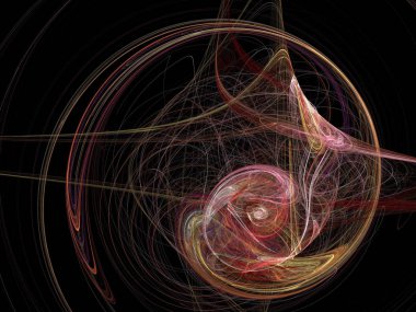 Siyah Renk Üzerine Bir Dijital Fraktal Resmi