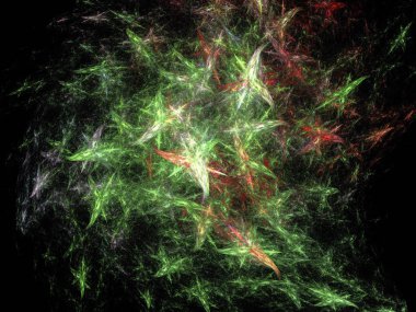 Siyah Renk Üzerine Bir Dijital Fraktal Resmi