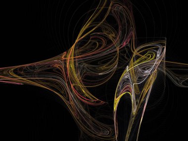 Siyah Renk Üzerine Bir Dijital Fraktal Resmi