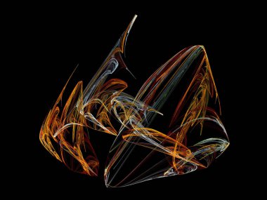 Siyah Renk Üzerine Bir Dijital Fraktal Resmi