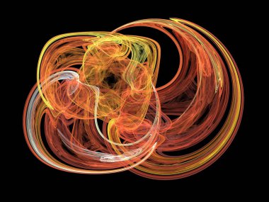 Siyah Renk Üzerine Bir Dijital Fraktal Resmi