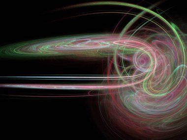 Siyah Renk Üzerine Bir Dijital Fraktal Resmi