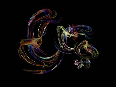 Siyah Renk Üzerine Bir Dijital Fraktal Resmi