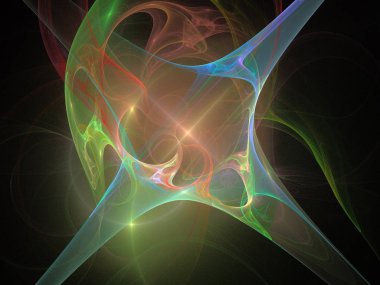 Siyah Renk Üzerine Bir Dijital Fraktal Resmi