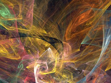 Siyah Renk Üzerine Bir Dijital Fraktal Resmi