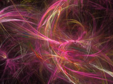 Siyah Renk Üzerine Bir Dijital Fraktal Resmi