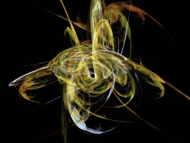 Siyah Renk Üzerine Bir Dijital Fraktal Resmi