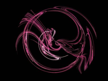 Siyah Renk Üzerine Bir Dijital Fraktal Resmi