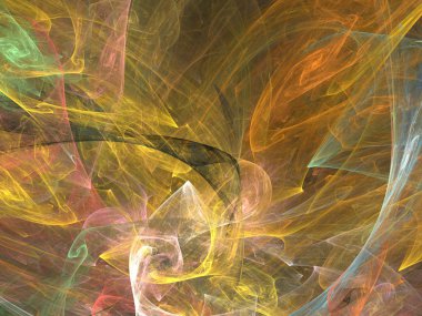 Siyah Renk Üzerine Bir Dijital Fraktal Resmi