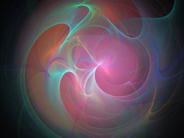 Siyah Renk Üzerine Bir Dijital Fraktal Resmi