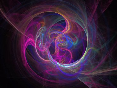 Siyah Renk Üzerine Bir Dijital Fraktal Resmi