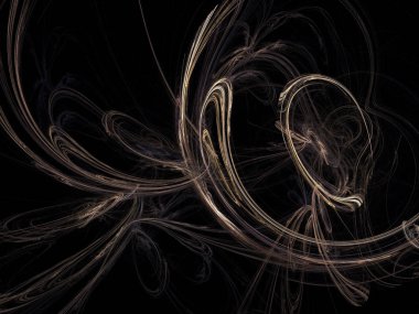 Siyah Renk Üzerine Bir Dijital Fraktal Resmi