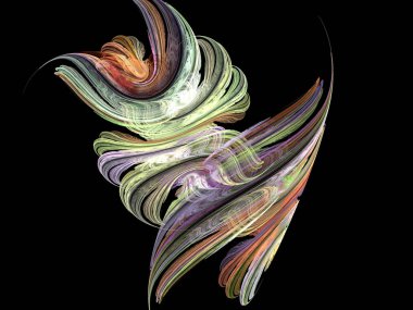 Siyah Renk Üzerine Bir Dijital Fraktal Resmi