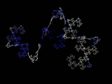 Siyah Renk Üzerine Bir Dijital Fraktal Resmi