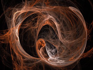 Siyah Renk Üzerine Bir Dijital Fraktal Resmi