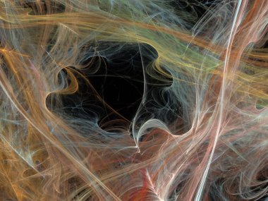 Siyah Renk Üzerine Bir Dijital Fraktal Resmi