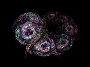 Siyah Renk Üzerine Bir Dijital Fraktal Resmi