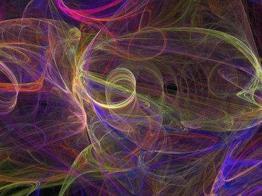 Siyah Renk Üzerine Bir Dijital Fraktal Resmi