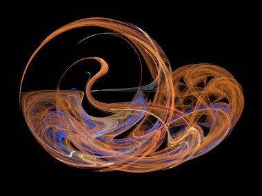 Siyah Renk Üzerine Bir Dijital Fraktal Resmi