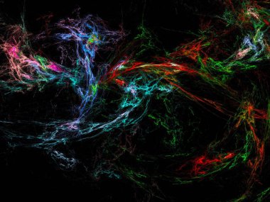 Siyah Renk Üzerine Bir Dijital Fraktal Resmi