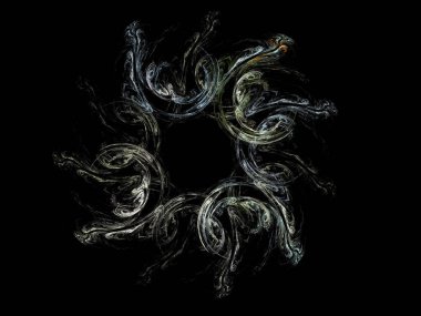 Siyah Renk Üzerine Bir Dijital Fraktal Resmi