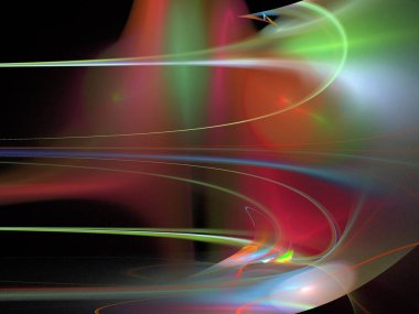 Siyah Renk Üzerine Bir Dijital Fraktal Resmi