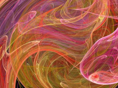 Siyah Renk Üzerine Bir Dijital Fraktal Resmi