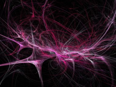 Siyah Renk Üzerine Bir Dijital Fraktal Resmi