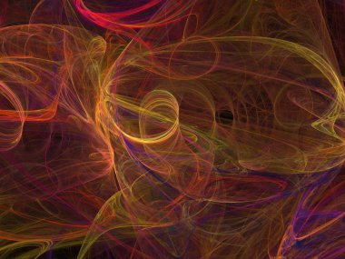 Siyah Renk Üzerine Bir Dijital Fraktal Resmi