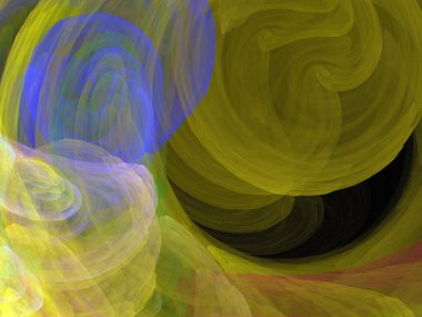 Siyah Renk Üzerine Bir Dijital Fraktal Resmi