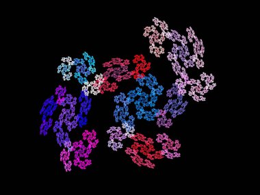 Siyah Renk Üzerine Bir Dijital Fraktal Resmi