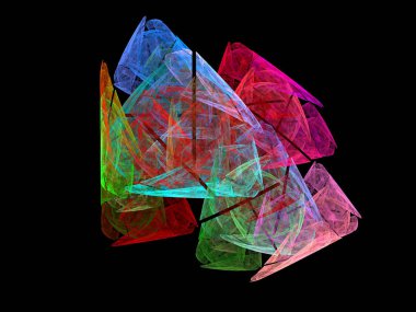 Siyah Renk Üzerine Bir Dijital Fraktal Resmi