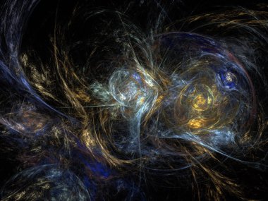 Siyah Renk Üzerine Bir Dijital Fraktal Resmi