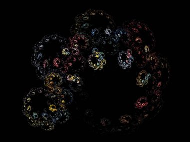 Siyah Renk Üzerine Bir Dijital Fraktal Resmi